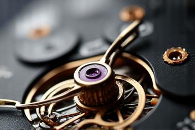 Close up of a luxury watch movement